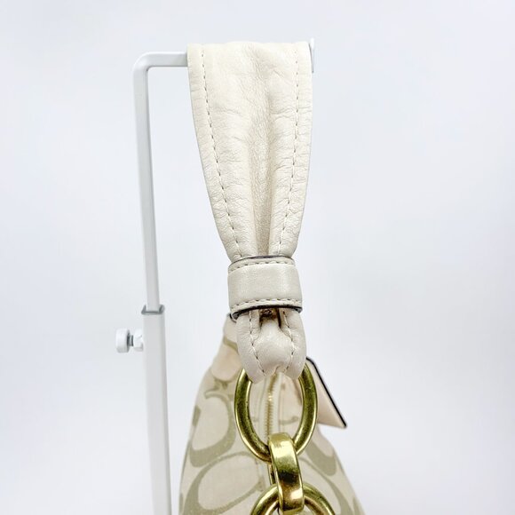 COACH Kristin Signature C Beige Gold Linen Hobo Handbag - M1082-16817 - Picture 14 of 14